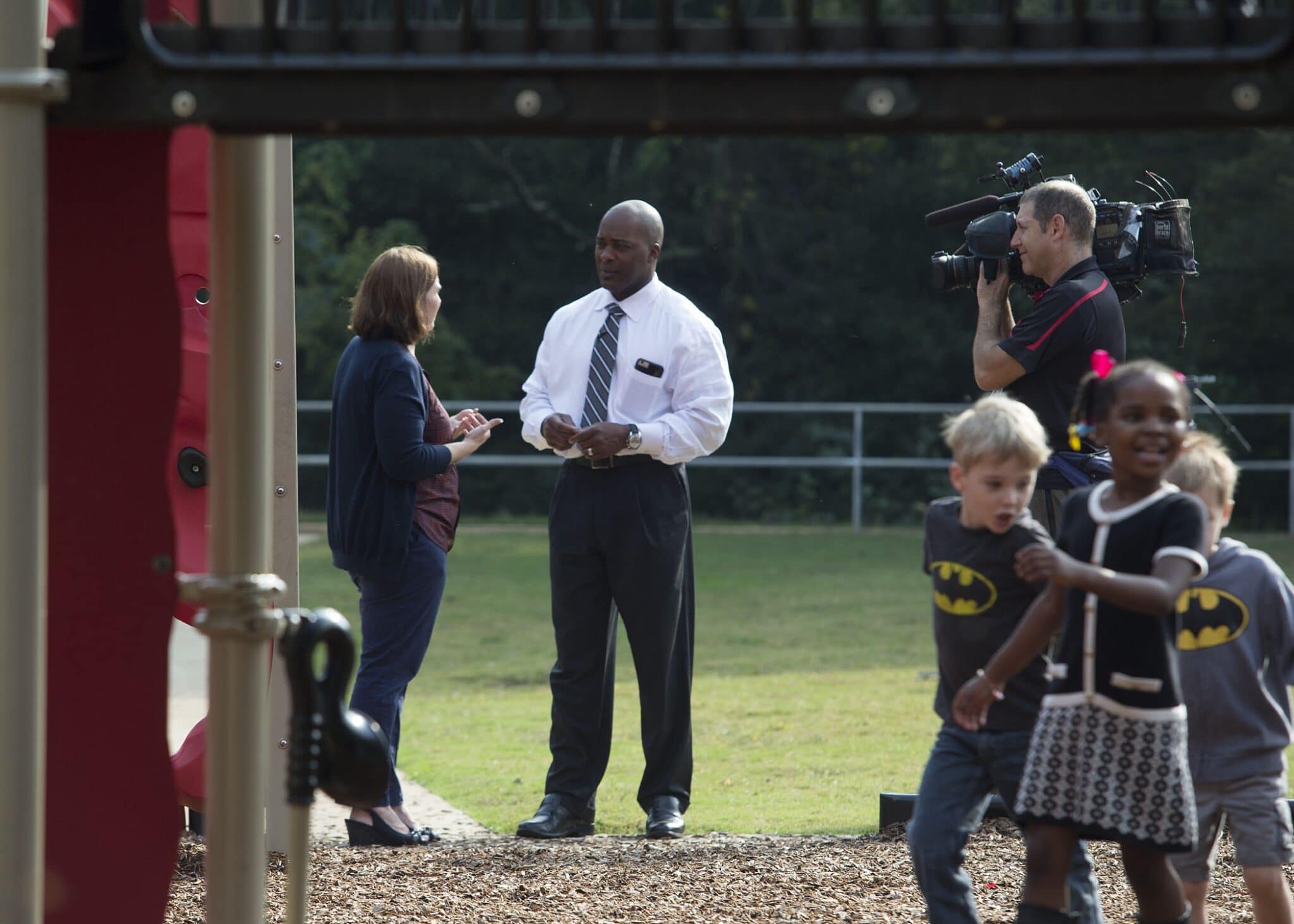 Emily Max is interviewed by FOX5 Atlanta reporter/anchor Ron Gant for a story that aired on "Good Day Atlanta."